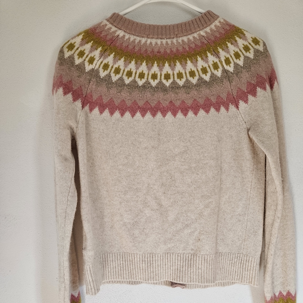 Boden Edie Fair Isle Wool Cotton Cardigan - Picture 3 of 7